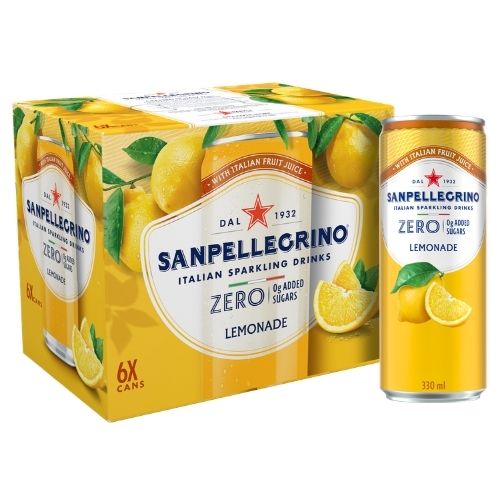 Six Pack Sanpellegrino Zero Lemonade latas de limonada sin azúcar en Kava Terroir